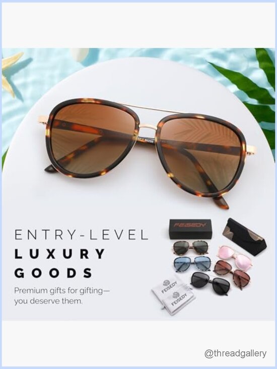 Retro Square Polarized Aviator Sunglasses Full Frame Metal